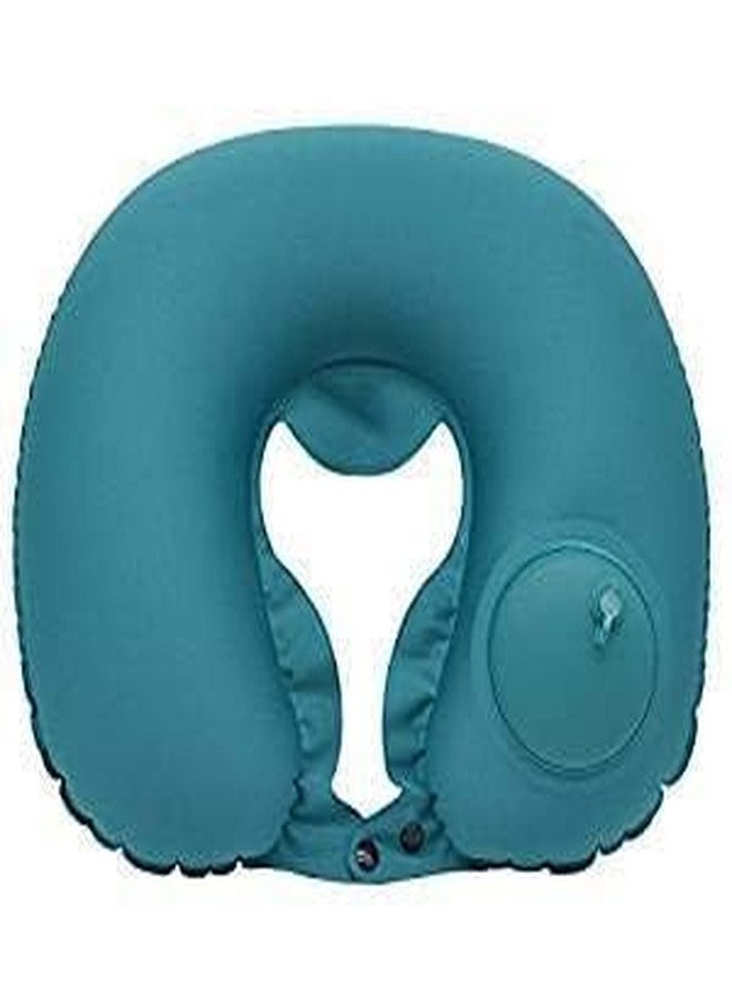 Revernest Portable Push Type Automatic Inflatable U-Shaped Pillow Neck Rest Travel Press Button Neck Pillow for Outdoor Travelling (Multicolour) - Image 1